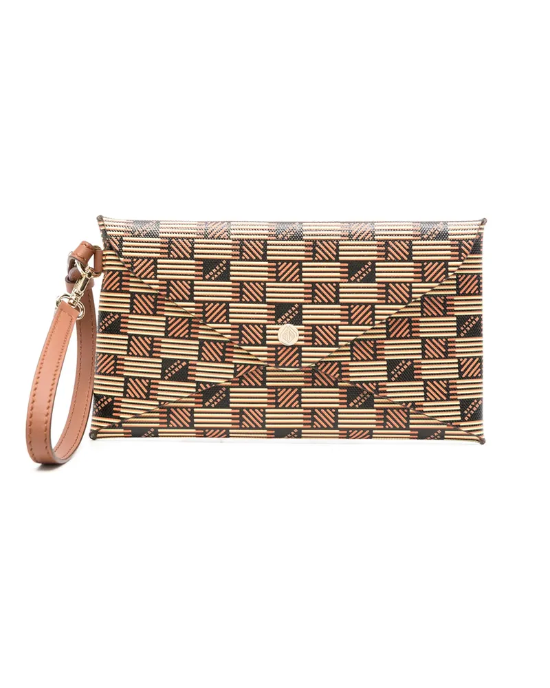 Moreau Paris Origami Clutch Bag Brown