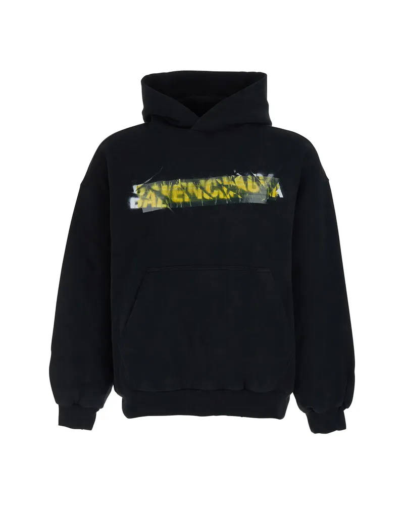 Balenciaga Logo-print Hoodie Black