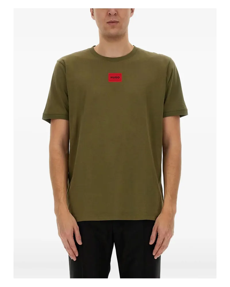 HUGO BOSS Logo-patch Crew-neck T-shirt Green