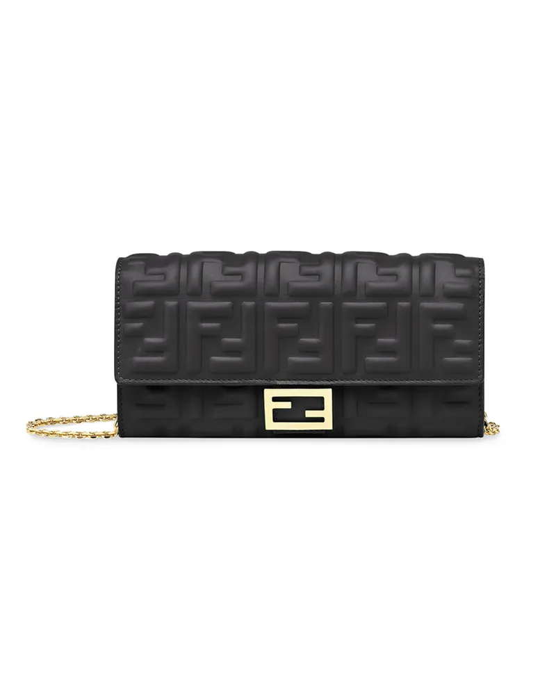 Fendi Baguette Continental Wallet-on-chain Black