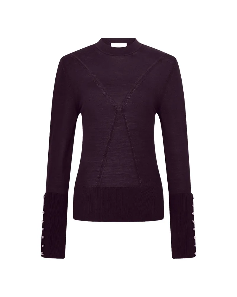 Paco Rabanne Button-cuff Knitted Sweater Purple
