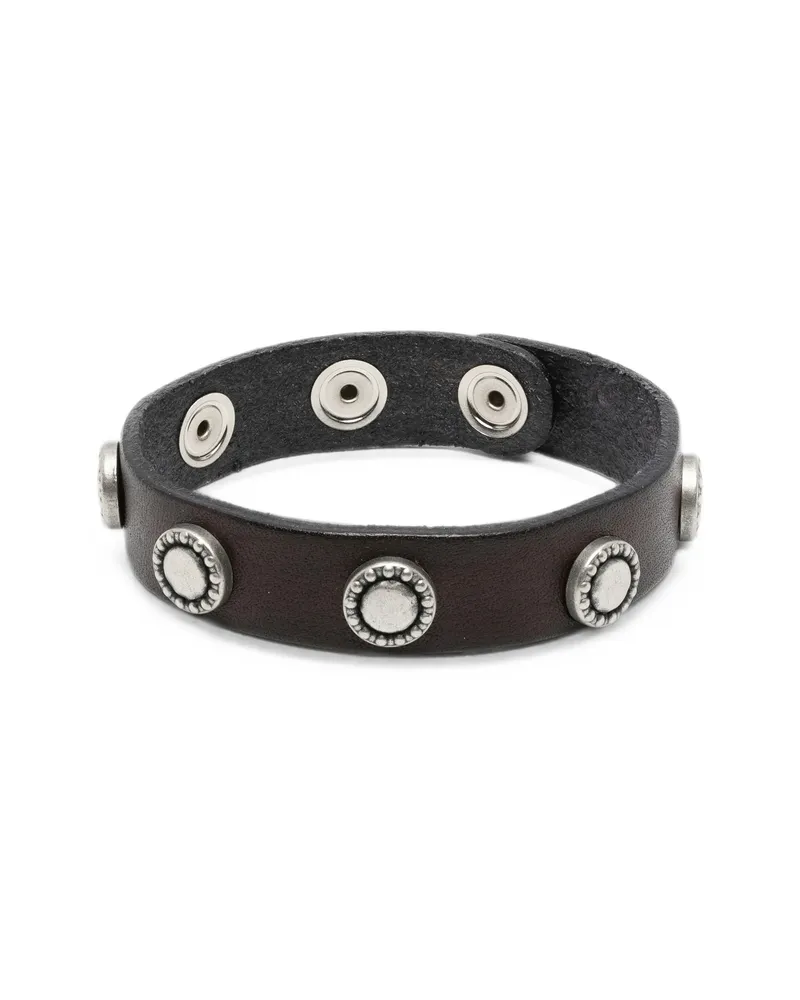 ERALDO Stud-embellished Leather Bracelet Brown