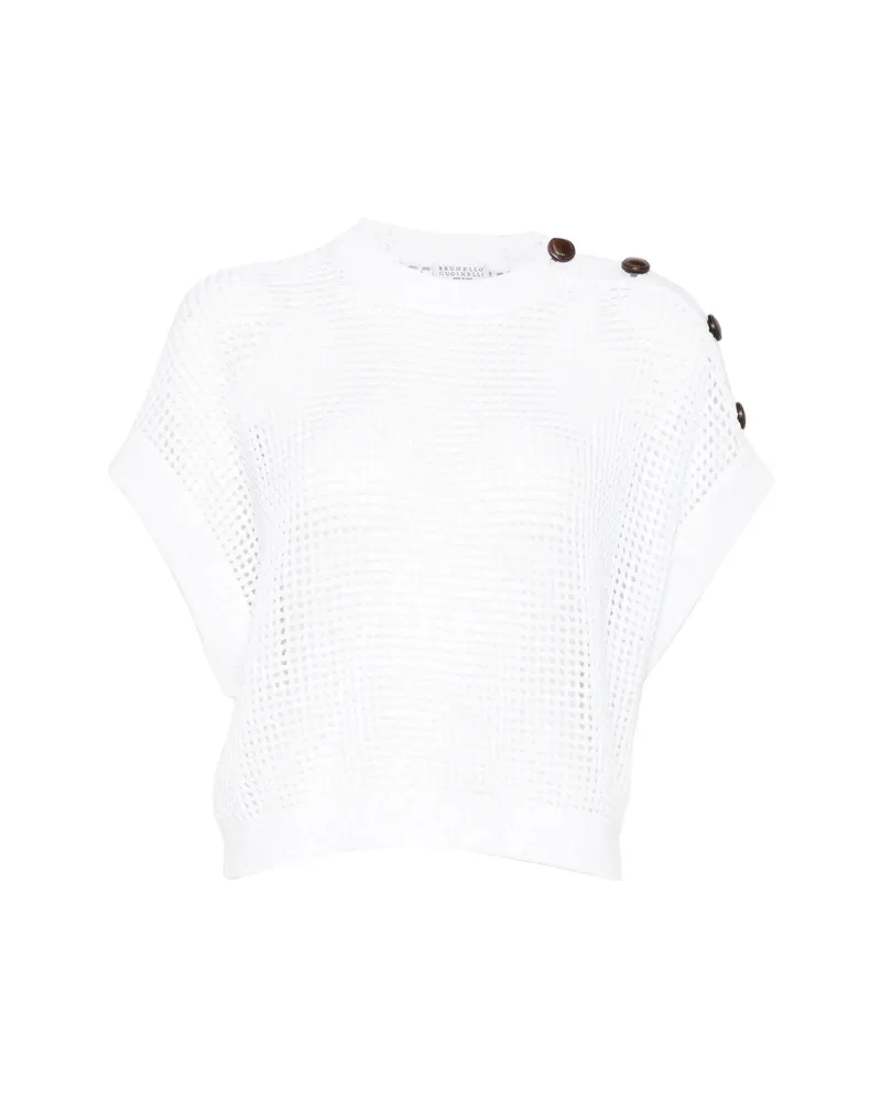 Brunello Cucinelli Button Knitted Sweater White