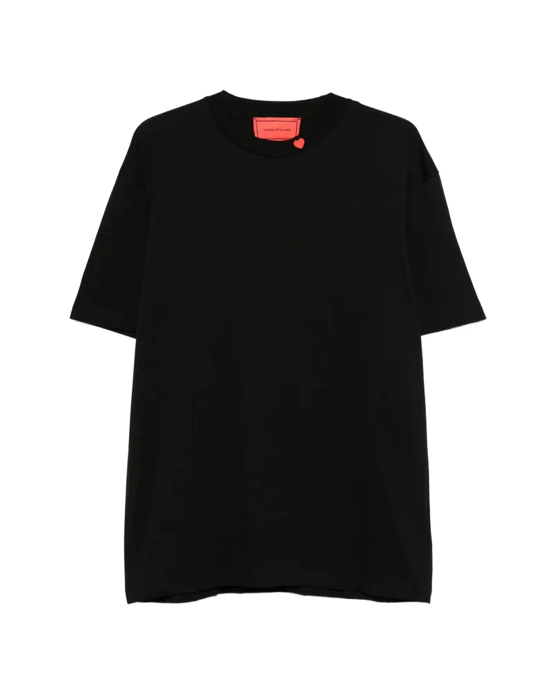 Vision Of Super Heart-detail T-shirt Black