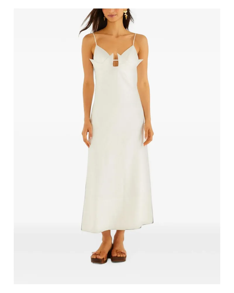 FARM Rio Cut-out Spaghetti-strap Maxi Dress White