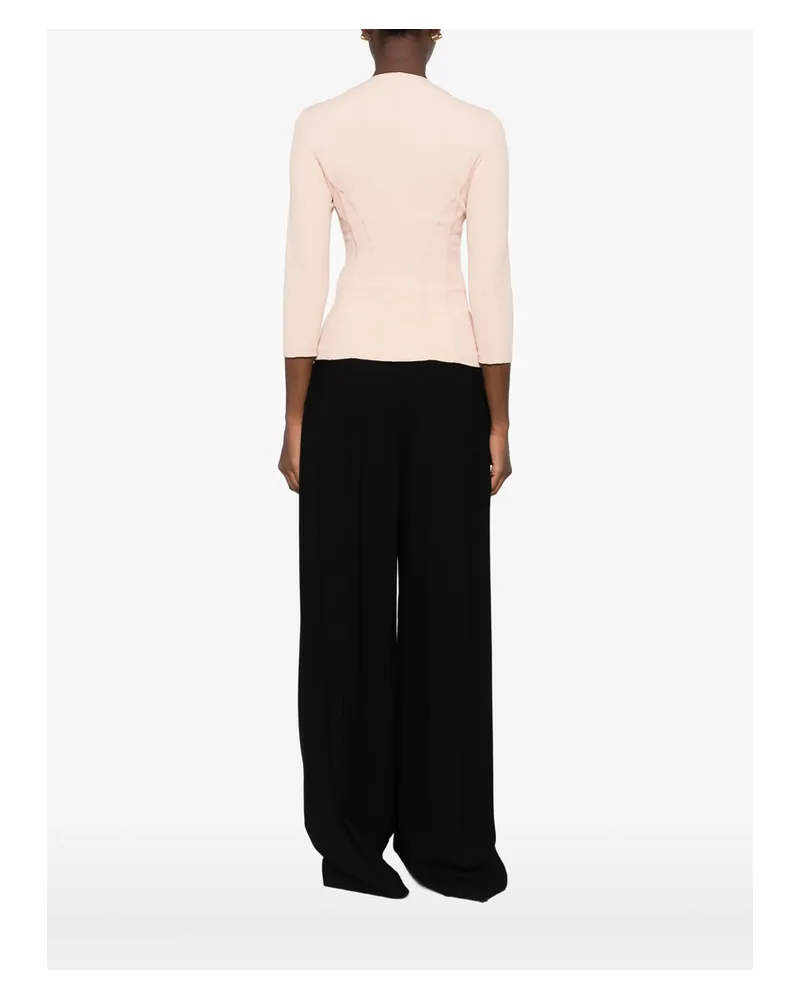 Elisabetta Franchi Corset-style Zip-up Jacket Pink