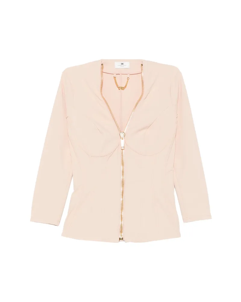 Elisabetta Franchi Corset-style Zip-up Jacket Pink