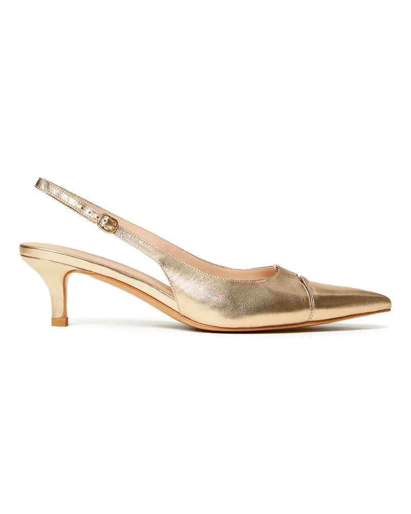 Twin-Set 50mm Leather Slingback Pumps Gold