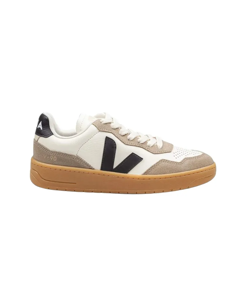 VEJA V-90 Leather Sneakers Neutrals