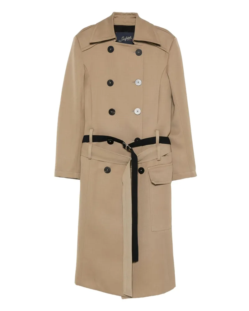 Seafarer Double-breasted Belted Coat Neutrals