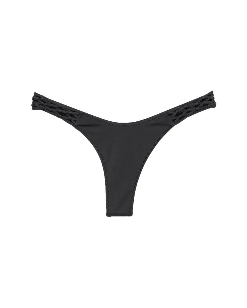 Frankies Bikinis X Jennie Encore Braided-strap Bikini Bottoms Black