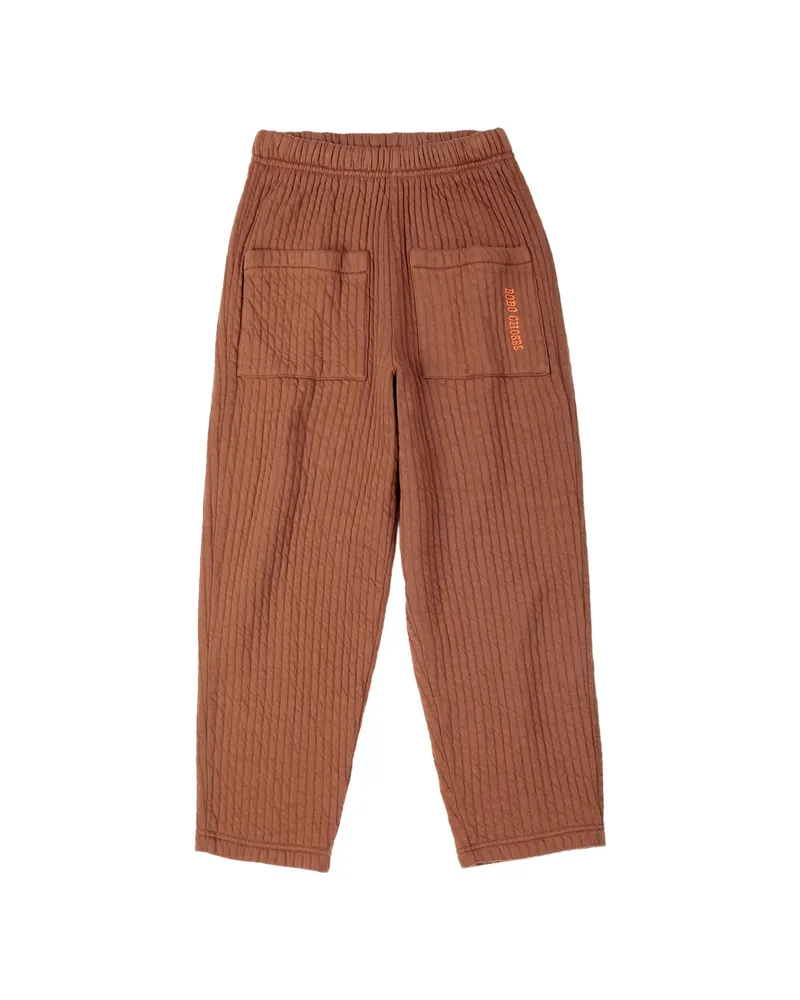 BOBO CHOSES Quilted Patch-pocket Trousers Brown