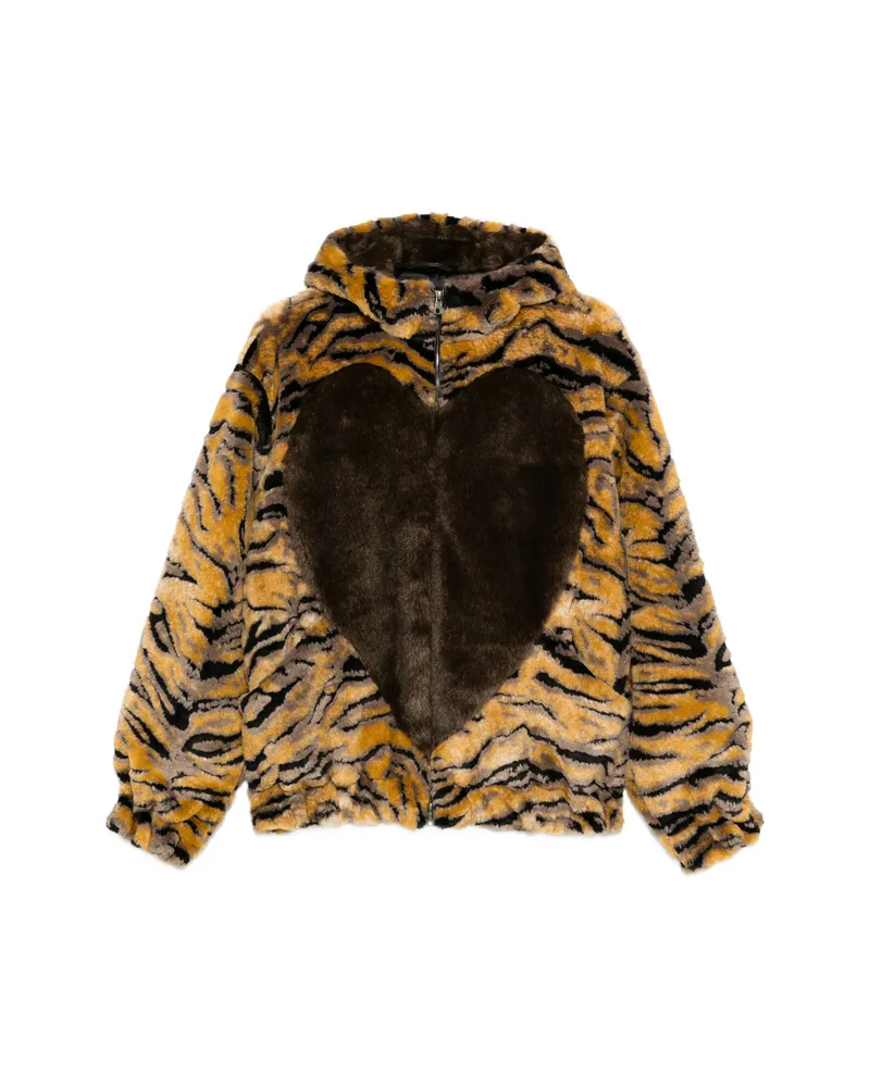 Kenzo Heart-detail Tiger Jacket Brown