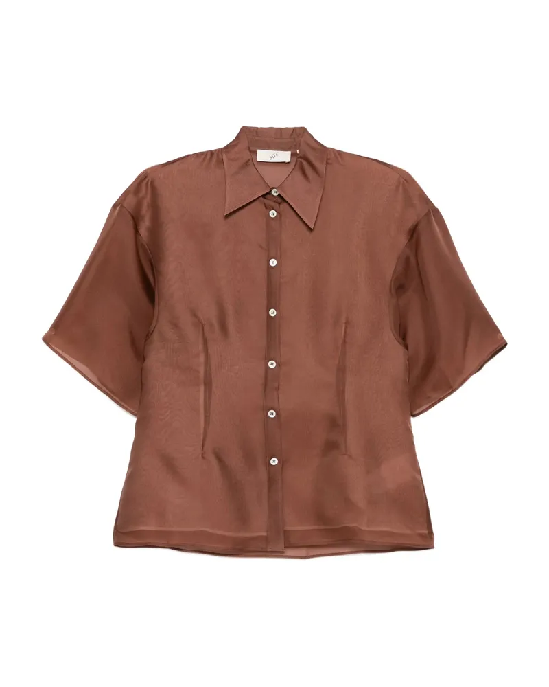 BITE Studios Verse Short-sleeved Buttoned Shirt Brown
