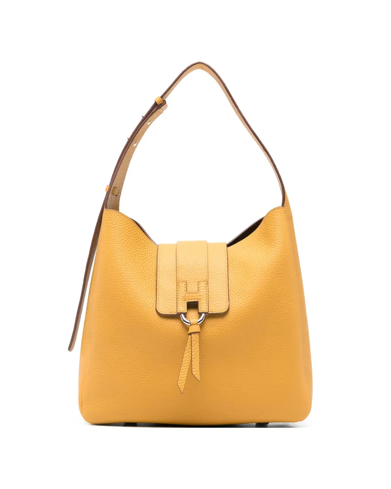 Hogan Ring-detail Leather Tote Bag Yellow
