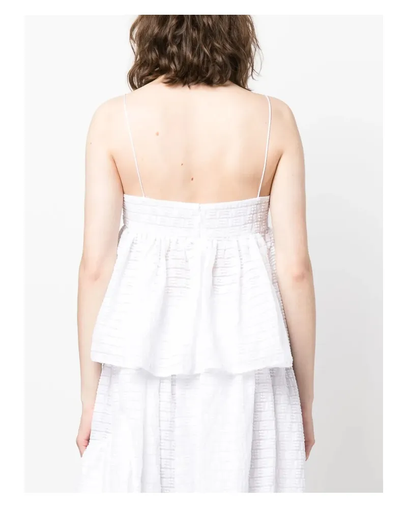Cecilie Bahnsen Ruffle-detail Top White