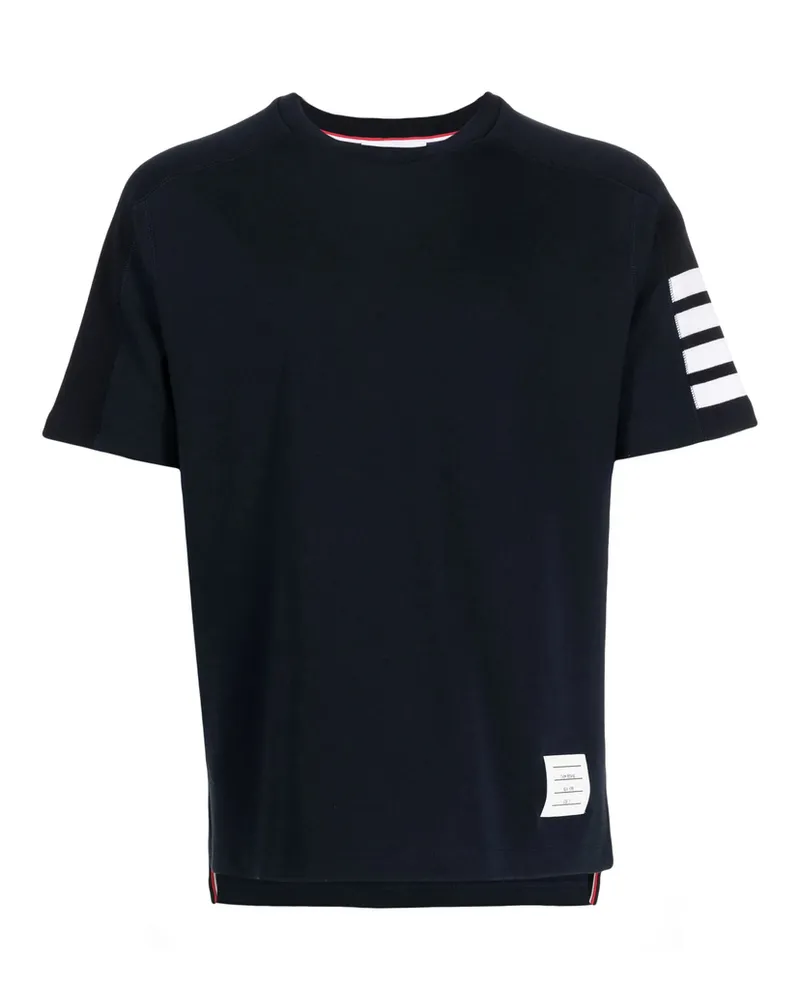 Thom Browne Milano Cotton 4-Bar Tee Blue