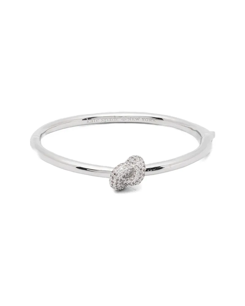 Kate Spade Sailor's Knot Crystal-embellished Bangle Silver