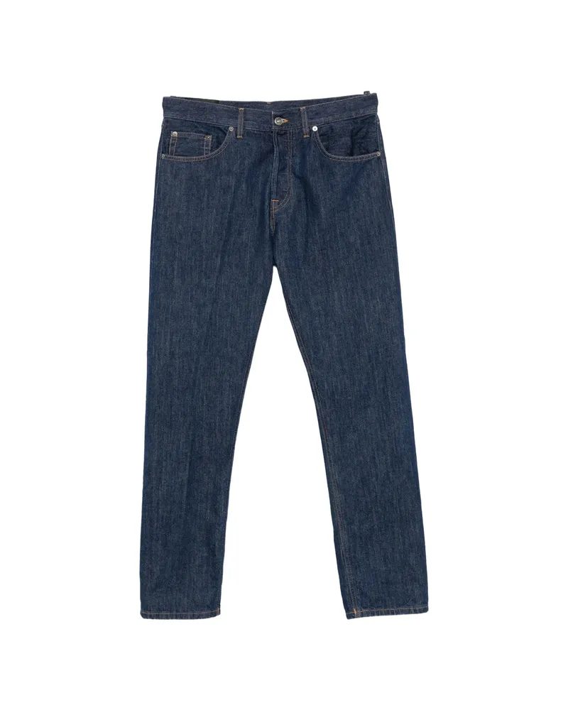 Dondup Logo-plaque Straight-leg Jeans Blue