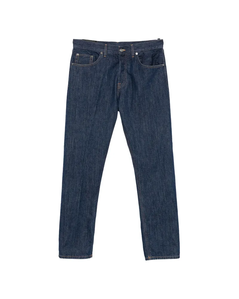 Dondup Logo-plaque Straight-leg Jeans Blue