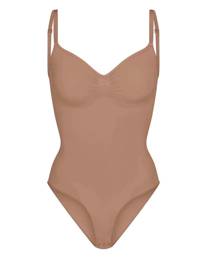 SKIMS Ruched Seamless Bodysuit Neutrals