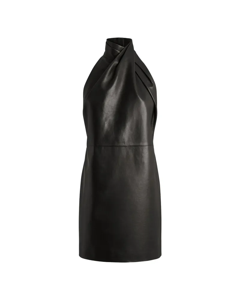Balmain Lambskin Open-back Dress Black