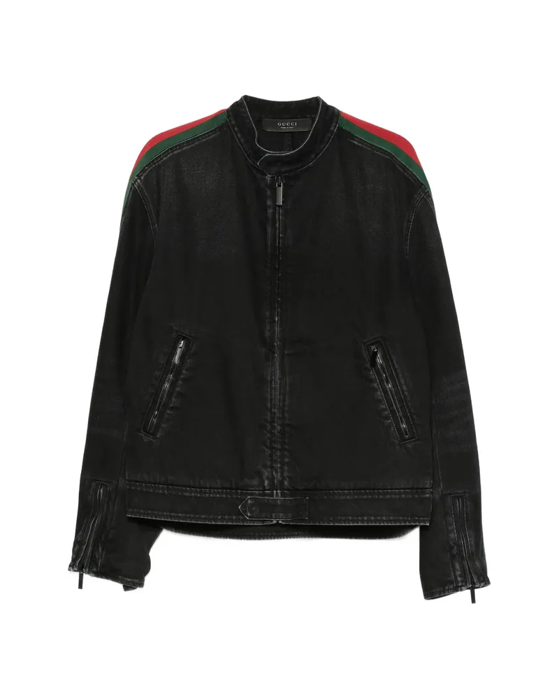 Gucci Web-stripe Denim Jacket Black