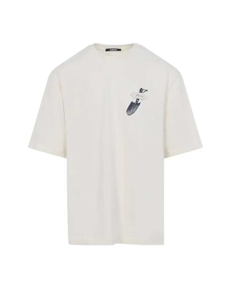 Jacquemus The Pelle Embroidery Graphic T-shirt Neutrals