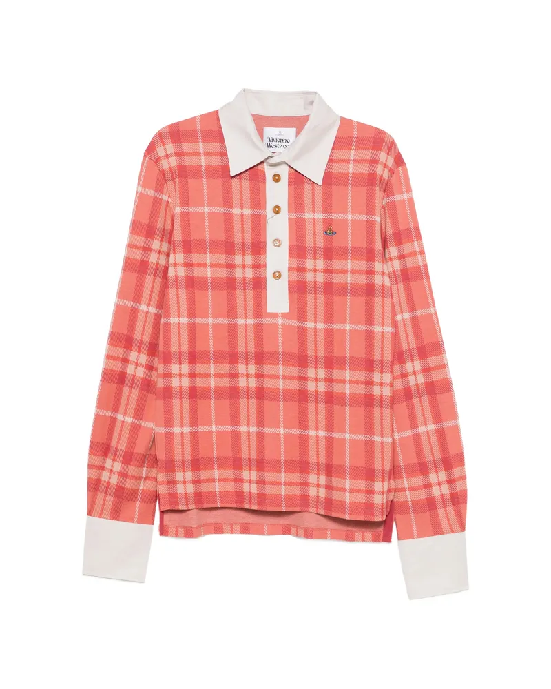 Vivienne Westwood Check-pattern Long-sleeve Polo Shirt Red