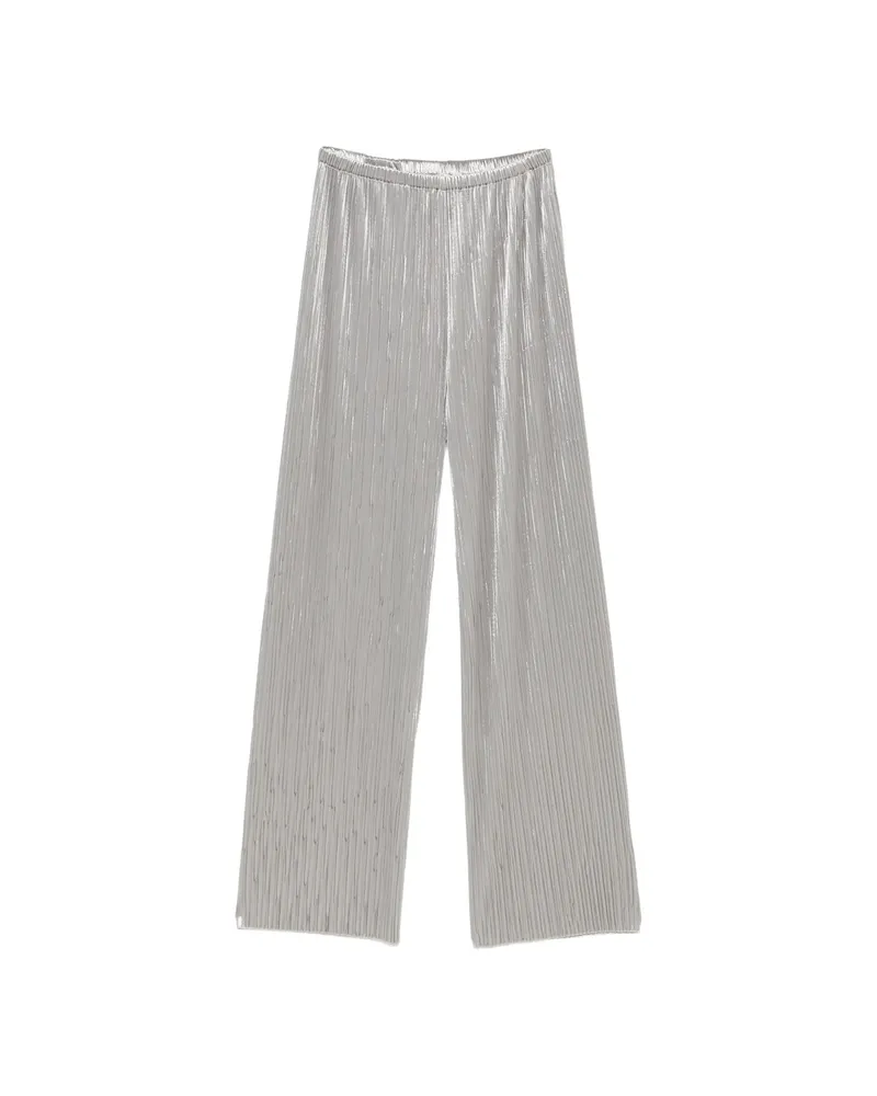 forte_forte Plissé-effect Wide-leg Trousers Grey