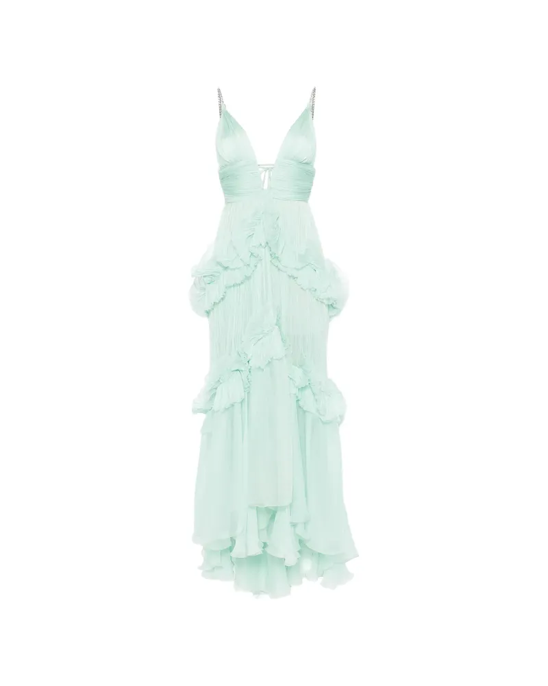 Maria Lucia Hohan Ruffled Maxi Dress Green