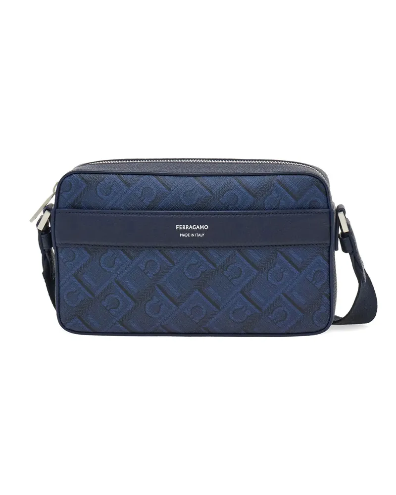 Ferragamo Monogram Messenger Bag Blue