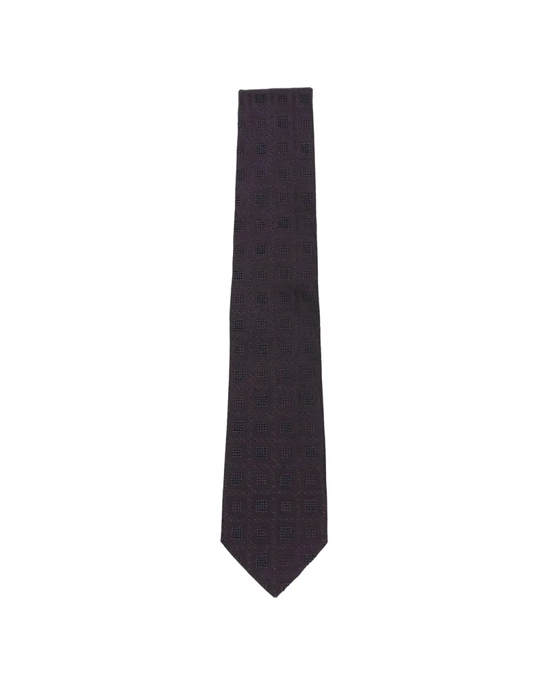 Tagliatore Geometric-patterned Jacquard Tie Purple