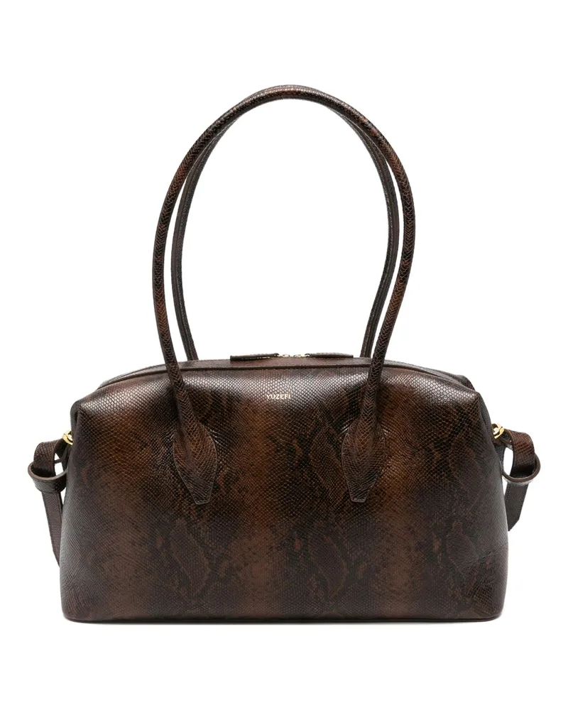 YUZEFI Brioche Leather Shoulder Bag Brown