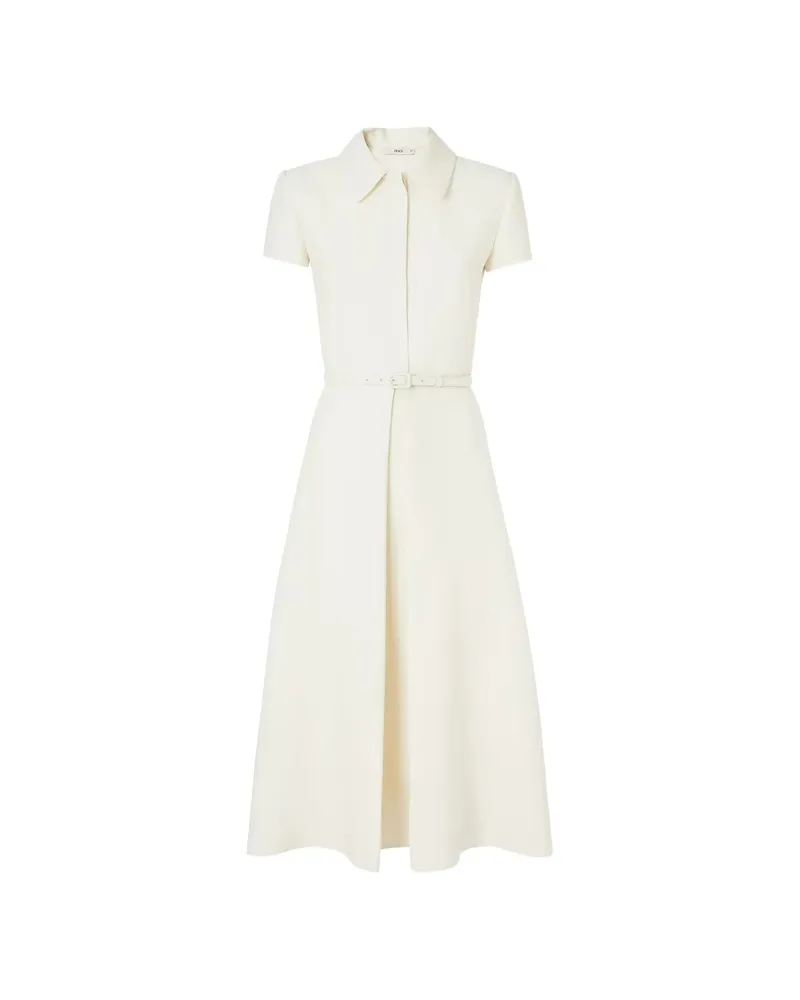 Fendi Ivory Wool And Silk Dress White