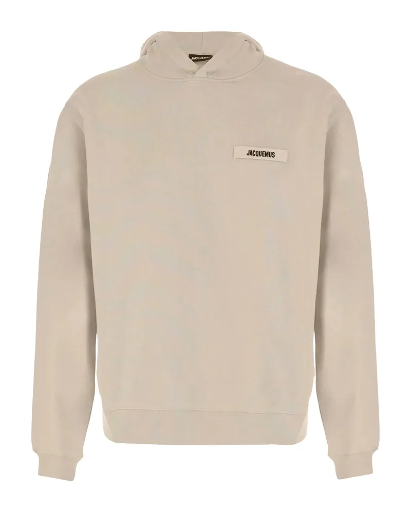 Jacquemus The Gros Grain Logo-plaque Hooded Sweatshirt Neutrals