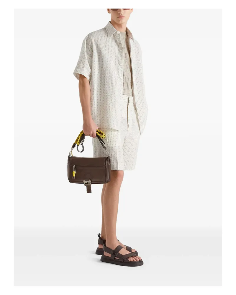 Fendi SHORT LINEN FF STICHING Neutrals
