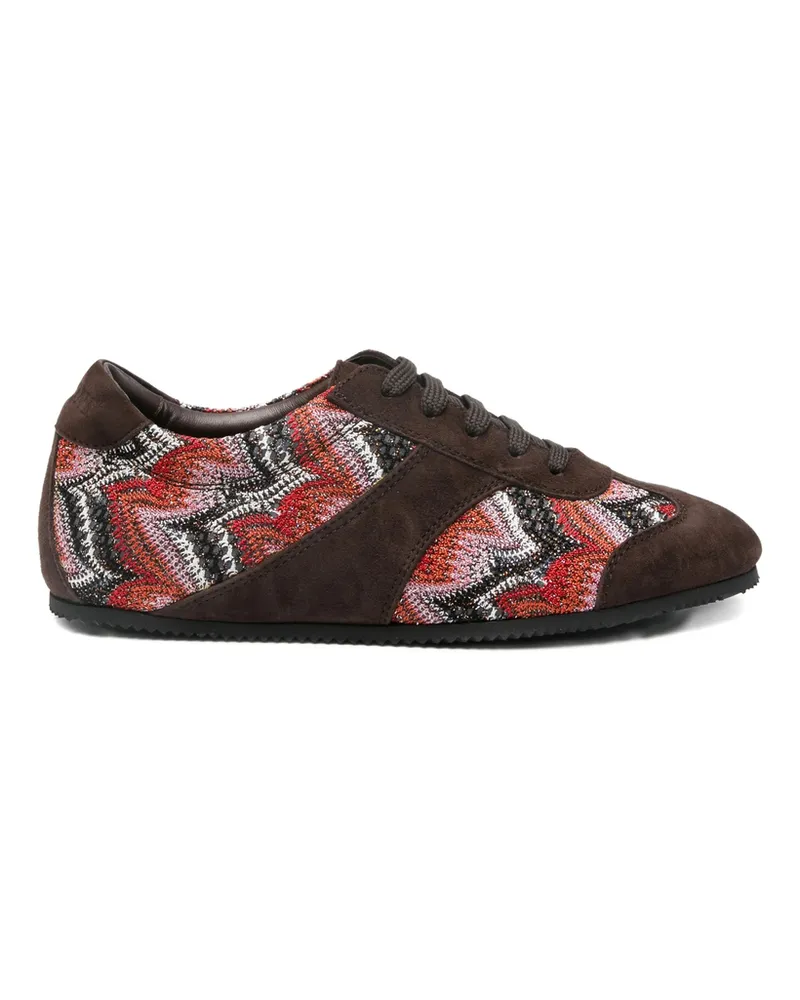 Missoni Patterned Suede Trainers Brown