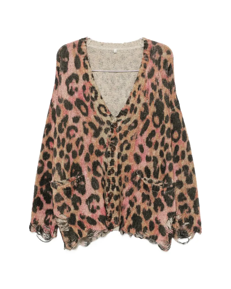R13 Leopard-print Cardigan Black