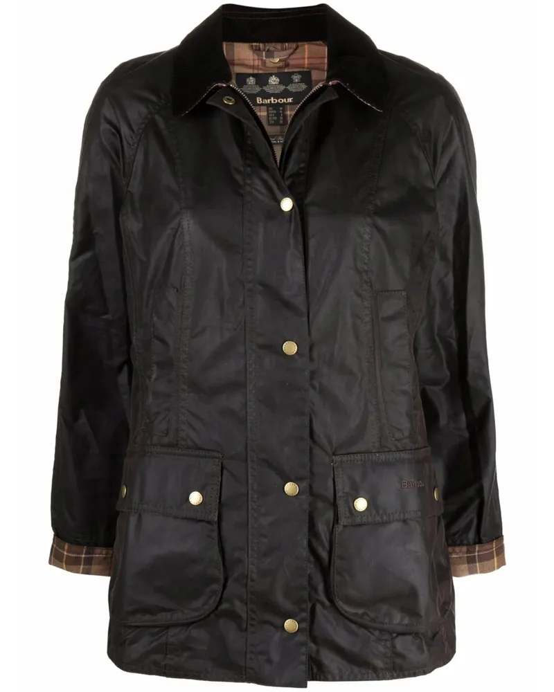 Barbour Buttoned Waxed Jacket Green