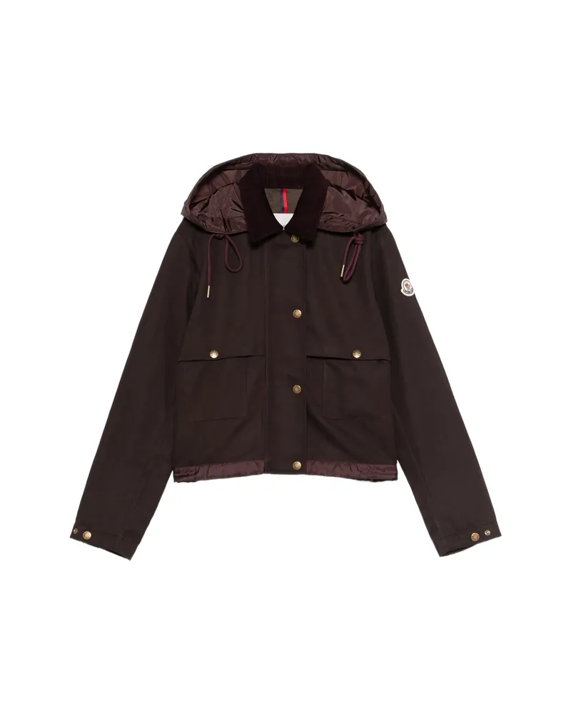 Moncler Button Hooded Jacket Purple