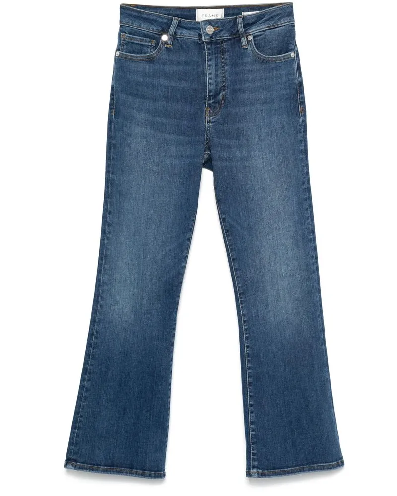 Frame Denim Cropped Bootcut Jeans Blue