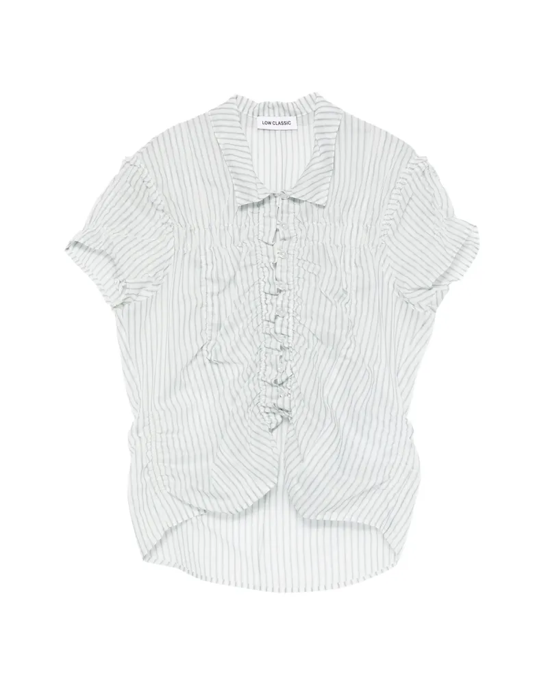 LOW CLASSIC Striped Ruffled Shirt White