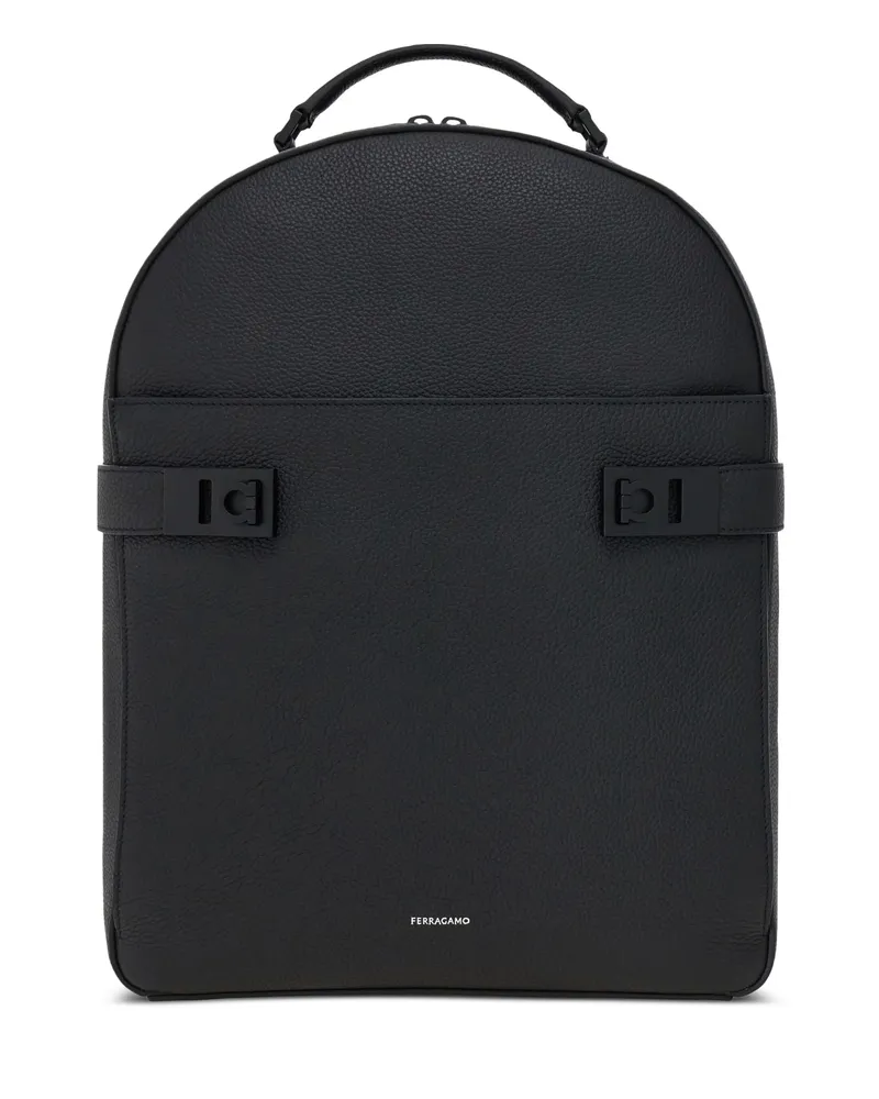 Ferragamo Gancini-buckles Backpack Black