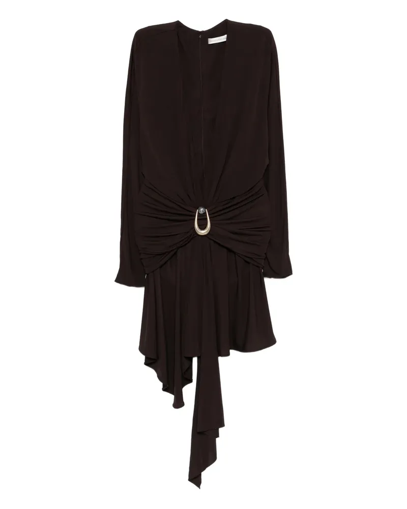 Christopher Esber Stone-detail Draped Mini Dress Brown