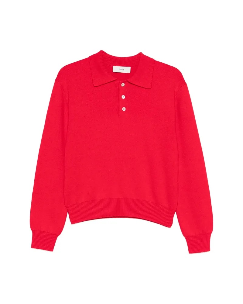 Dunst Button Collared Polo Shirt Red
