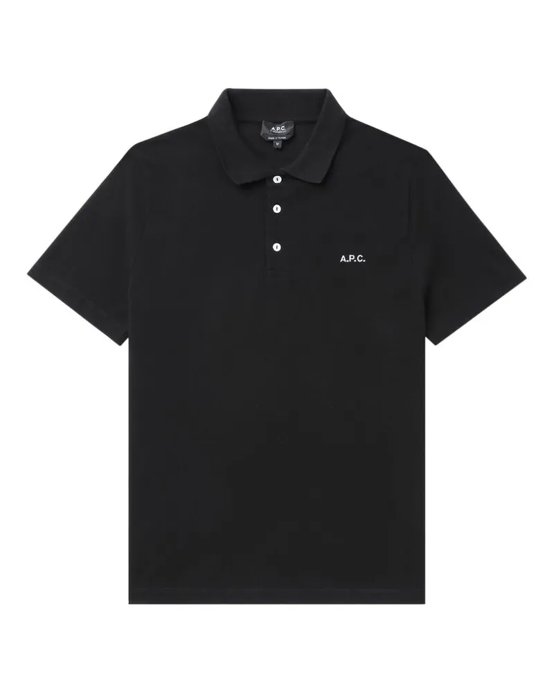 A.P.C. A. p.c. Logo-embroidered Polo Shirt Black