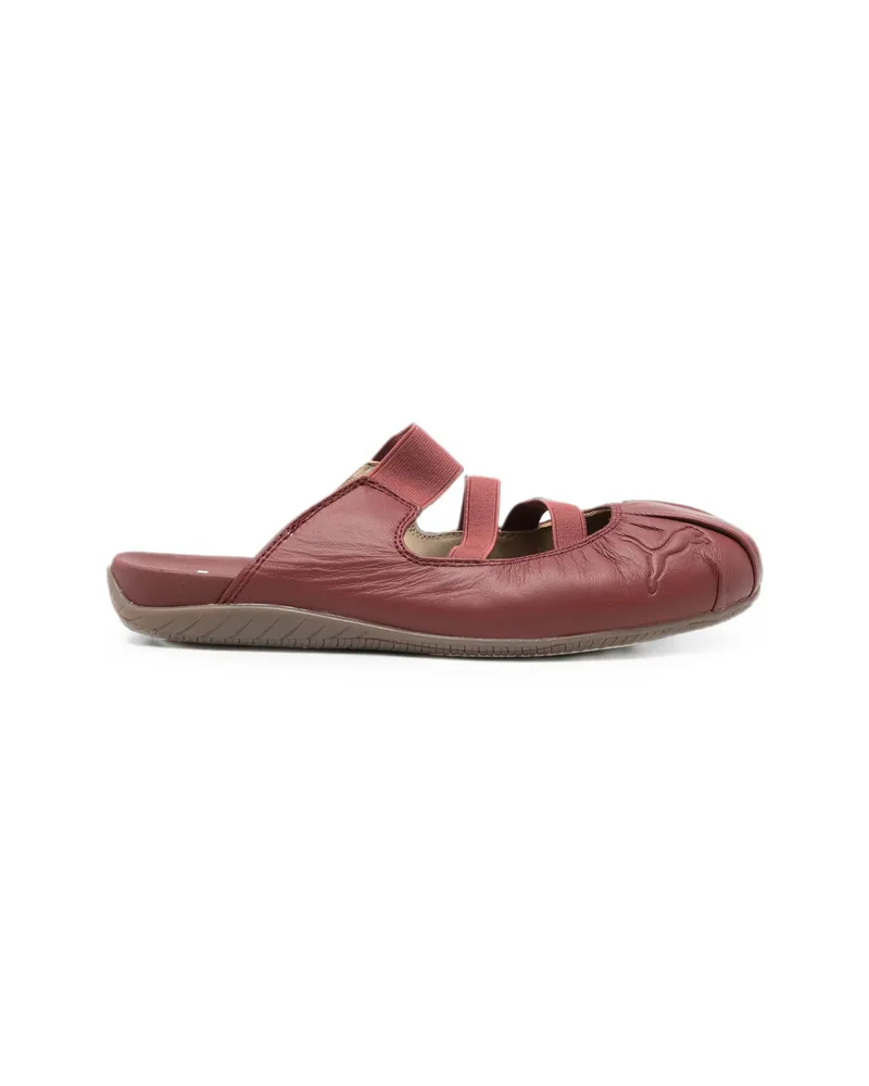 Puma Speedcat Logo-embossed Leather Mules Red