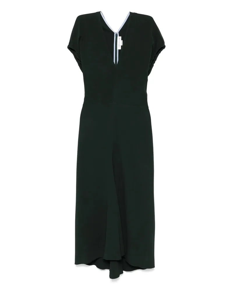 Victoria Beckham V-neck Midi Dress Green