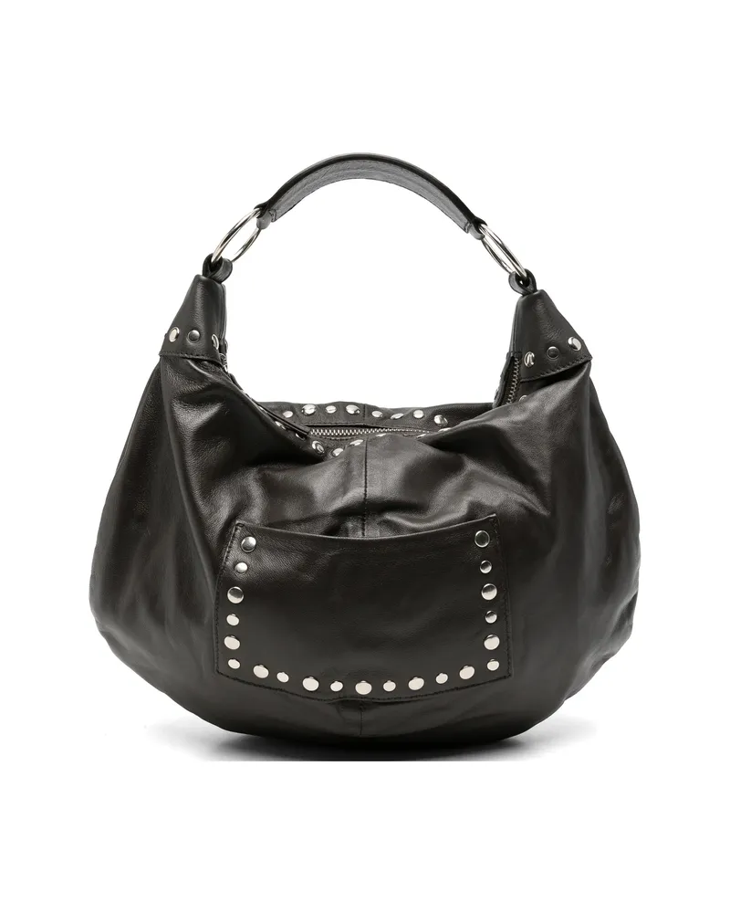 GIMAGUAS Studded Leather Tote Bag Brown